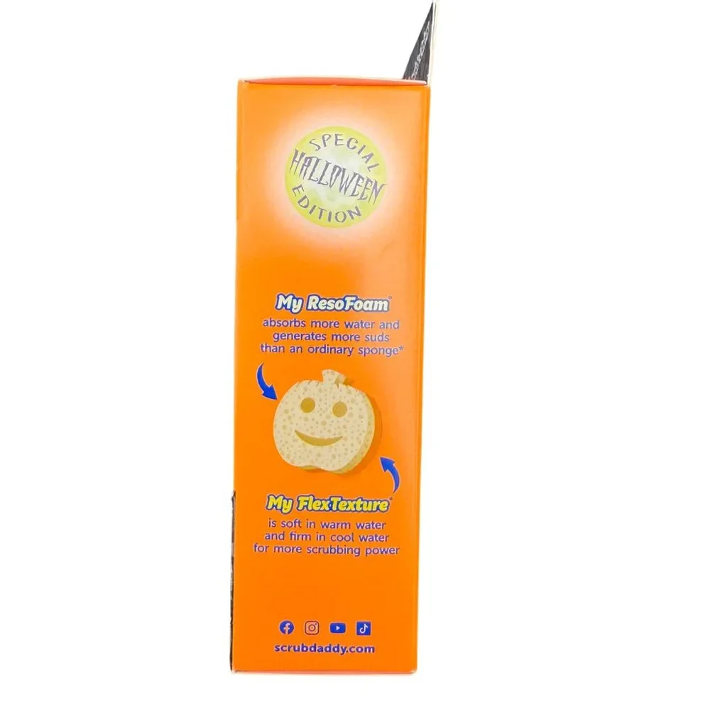 Scrub Mommy Halloween Pumpkin Dual-Sided Scrubber &‎ Sponge 2 Pack Special Ed